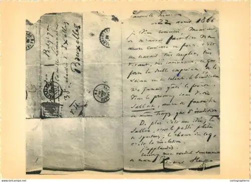 A6093 Belgium Ixelles-Bruxelles Maison Musee Camille Lemonnier photocopie d`une lettre de Victor Hugo