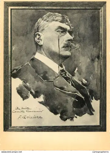 A6093 Belgium Ixelles-Bruxelles Maison Musee Camille Lemonnier portrait du maitre par Franz Gaillard