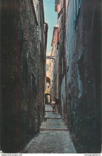 A5710 Italy Cervo Ligure ancient village street view