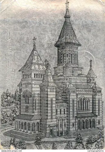 A6092 Romania silver foil novelty postcard Timisoara 1976