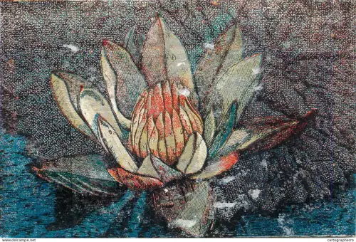 A6092 Romania silver foil novelty postcard Oradea Baile Felix waterlily