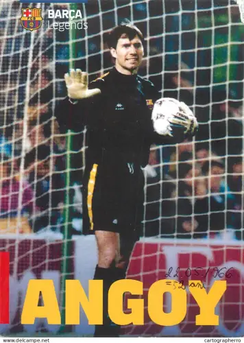 A6092 Card/print football Barca Legends Angoy signature autograph