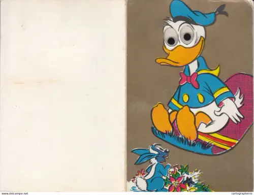 A6092 Donald Duck mechanical moving eyes greetings card 1984