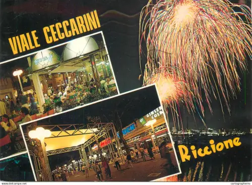 A5709 Italy Riccione Viale Ceccarini several night views