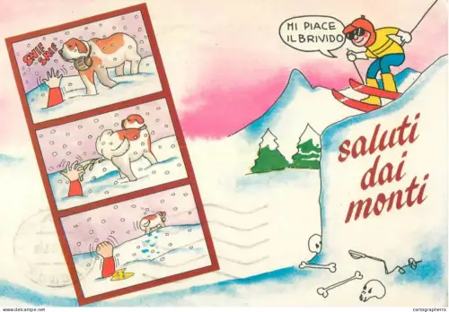 A5709 Italy saluti dai monti funny humour postcard