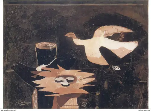 Paintings postcard Georges Braque L'Oiseau et son nid 1955 bird and nest Paris