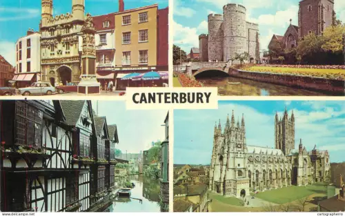 A6194 Canterbury multi views postcard