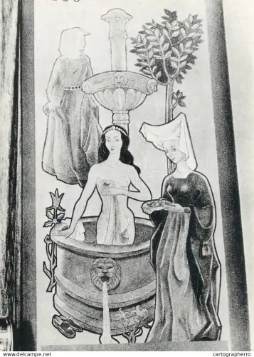 A6206 Reminiscent of medieval or Renaissance depiction of a woman bathing - Annee du Thermalisme