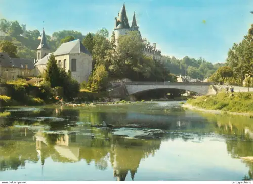 A5738 Belgium Durbuy bridge over river and castle