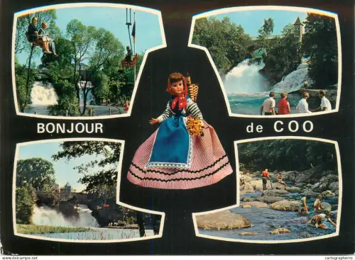 A5720 Belgium Bonjour de Coo several views and doll with folk attire
