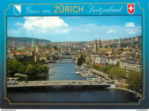 A5720 Switzerland Zurich Quabrucke und Limmat