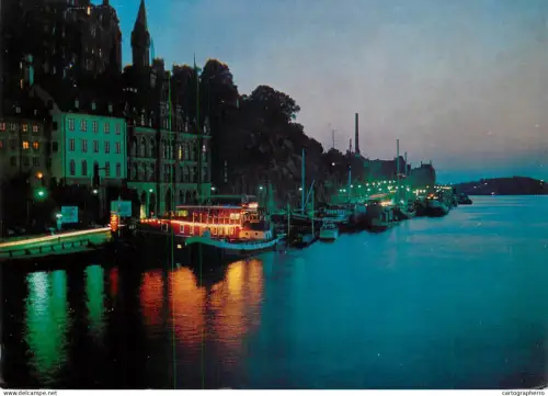 A5720 Sweden Stockholm Soder Malastrand waterfront night view