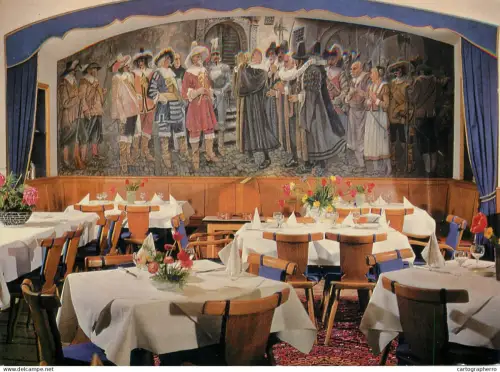 A5719 Germany Rothenburg ob der Tauber Hotel Der Lowenhof Restaurant mit kolossal Gemalde