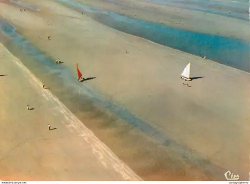 A5718 Belgium De Panne sailing cart beach view aerial aspect