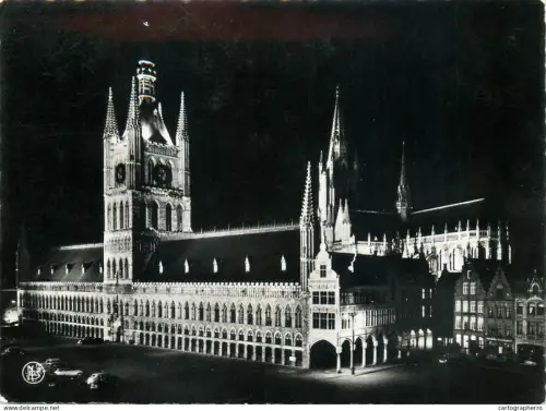A5718 Belgium Ypres The Halles night view
