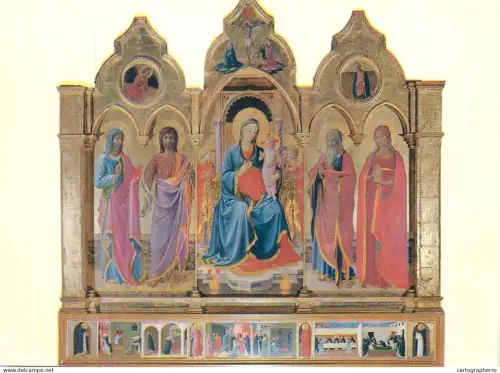 A5715 Italy Cortona Triptych Altar with scenes of S Domenico's life