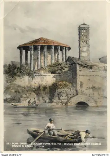 A6099 Mouth of the Cloaca Maxima by Ettore Roesler Franz part of his "Roma Sparita" (Vanished Rome) collection postcard