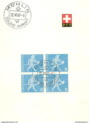 A6099 Switzerland PTT Swiss postage stamps, postmarked in Möhlin