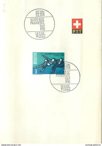 A6099 Swiss PTT postage stamp issued for the 1966 World Figure Skating Championships held in Davos