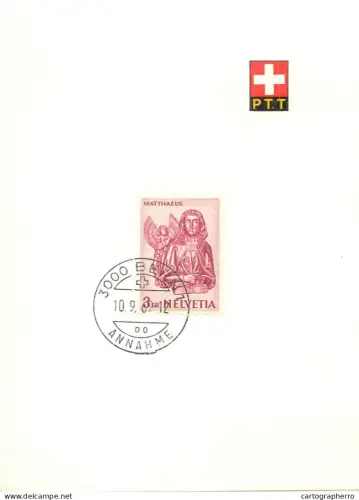 A6099 Swiss PTT Switzerland 1961 definitive issue from (Helvetia), depicting Marcus (Saint Mark) and his symbol