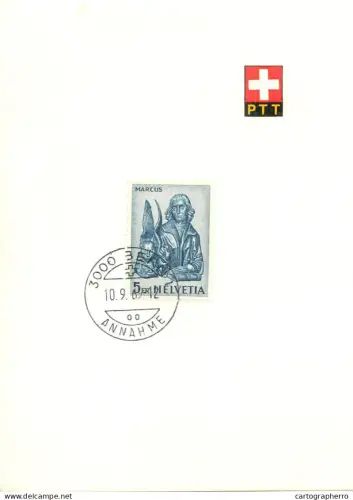 A6099 Switzerland 1961 definitive issue from (Helvetia), depicting Marcus (Saint Mark) and his symbol, the winged lion