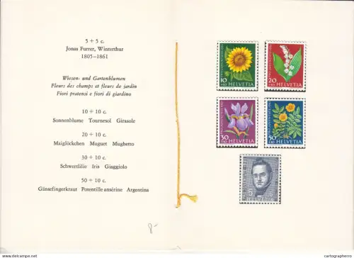 A6099 1961 Pro Juventute philatelic folder from Switzerland