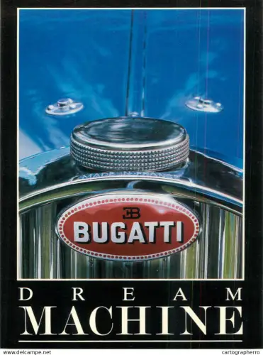 A6098 Bugatti dream machine poster advertising modern postcard
