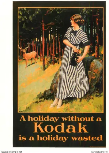 A6098 Poster modern postcard poster titled "A holiday without a Kodak is a holiday wasted"