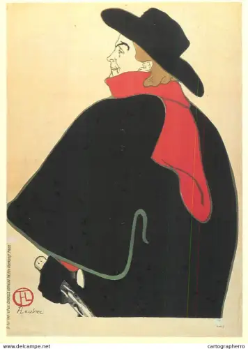A6098 Aristide Bruant in his Cabaret created by the French artist Henri de Toulouse-Lautrec modern poster postcard