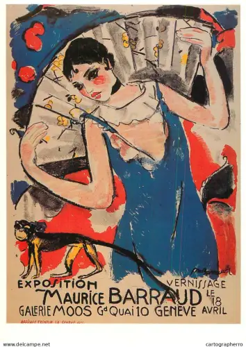 A6098 Advertisement modern postcard exhibition poster from for Swiss artist Maurice Barraud