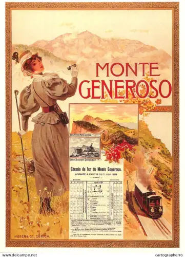 A6098 Advertisement modern postcard official poster travel to Monte Generoso in Switzerland