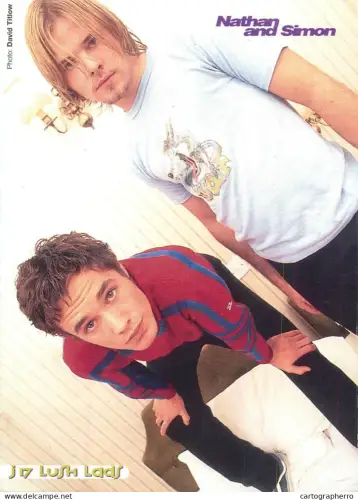 A6098 Fashion j 17 Lush Lads nathan and Simon male models postcard 1996