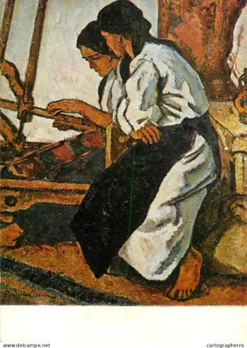 A6097 Romania fine art St. Dumitrescu - Weaving