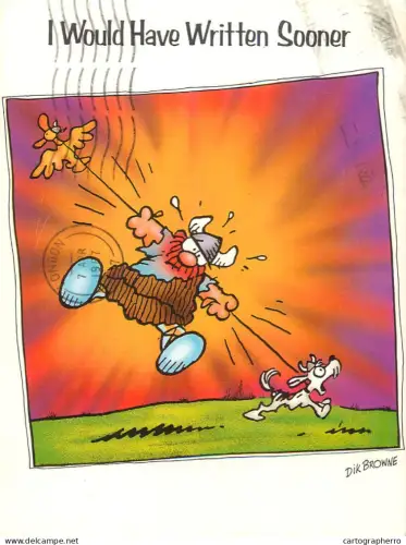 A6095 I Would Have Written Sooner - viking comic caricature postcard by Dik Browne