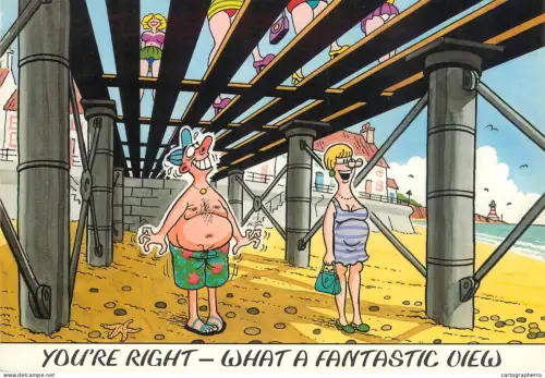 A6095 Fantastic view comic caricature postcard