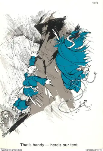 A6095 Cliffs hanger found is tent comic caricature postcard