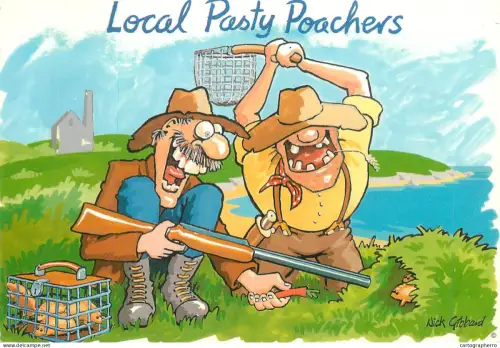 A6095 Irish Local Pasty Poachers caricature postcard