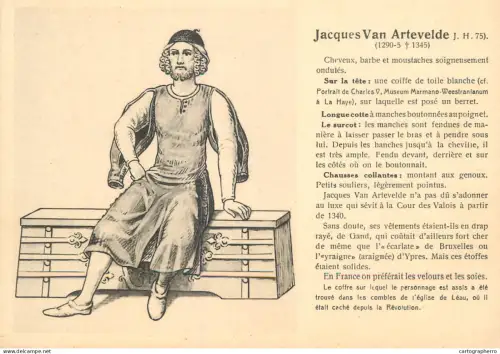 A6096 Educational plate postcard illustrating Jacques Van Artevelde