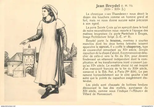 A6096 Educational plate postcard illustrating Jean Breydel