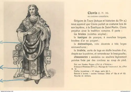 A6096 Educational plate postcard illustrating Clovis