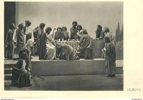 A6096 Theatre actors Oberammergau Passion Play 1934 Salbung
