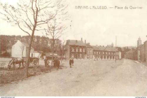 A6096 Place du Quartier in Braine-l'Alleud repro postcard