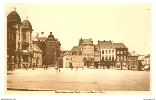 A6096 Marchienne-au-Pont, Belgium grand place repro postcard