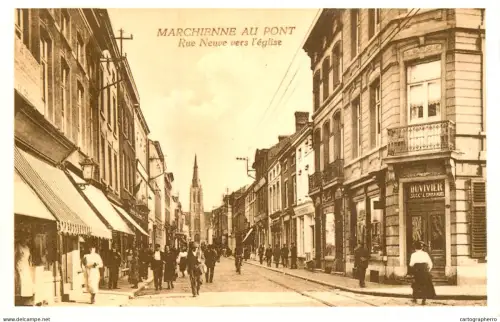 A6096 Marchienne-au-Pont rue, Belgium repro postcard