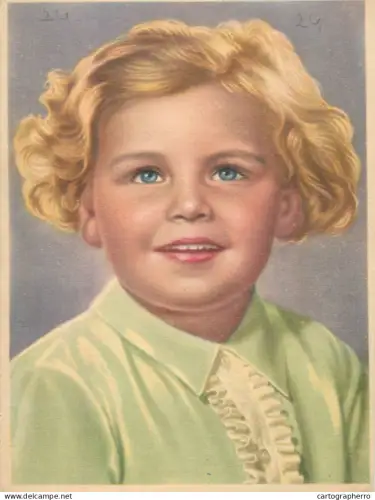 A6096 Vintage postcard featuring a portrait of blonde blue eyes girl Germany