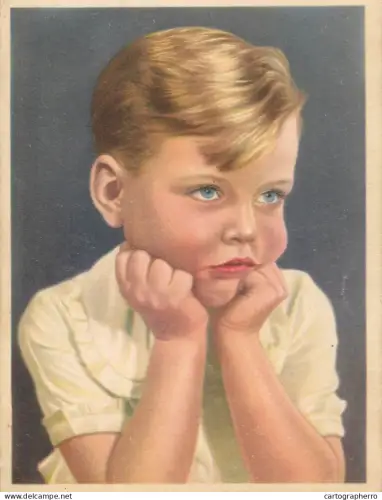 A6096 Vintage postcard featuring a portrait of blonde blue eyes boy Germany