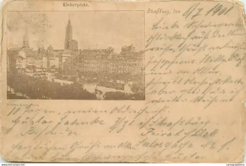 A5770 France CPA Strasbourg Place Kleber vintage stationery postcard