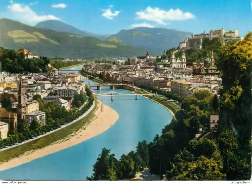 A5769 Austria Salzburg river scenery and bridges