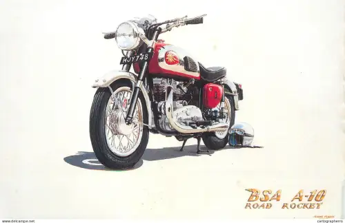 A6210 Art print featuring a vintage BSA A-10 Road Rocket motorcycle