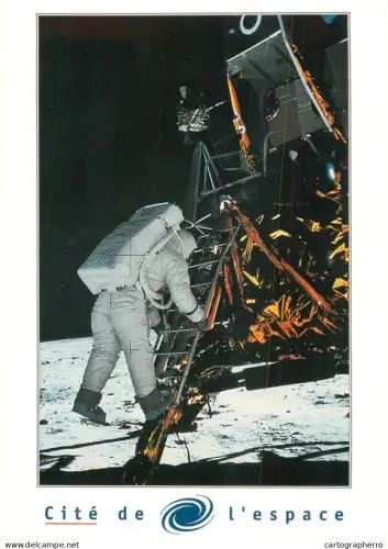 A6210 "Les premiers pas sur la lune (APOLLO 11)" NASA image postcard